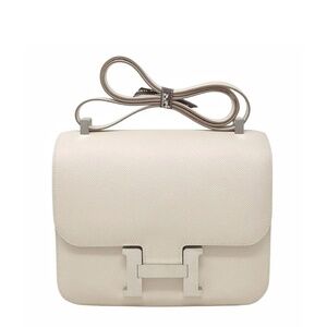 NIB 2026 Hermès Constance 24 Craie Epsom With Silver Hardware and Mirror